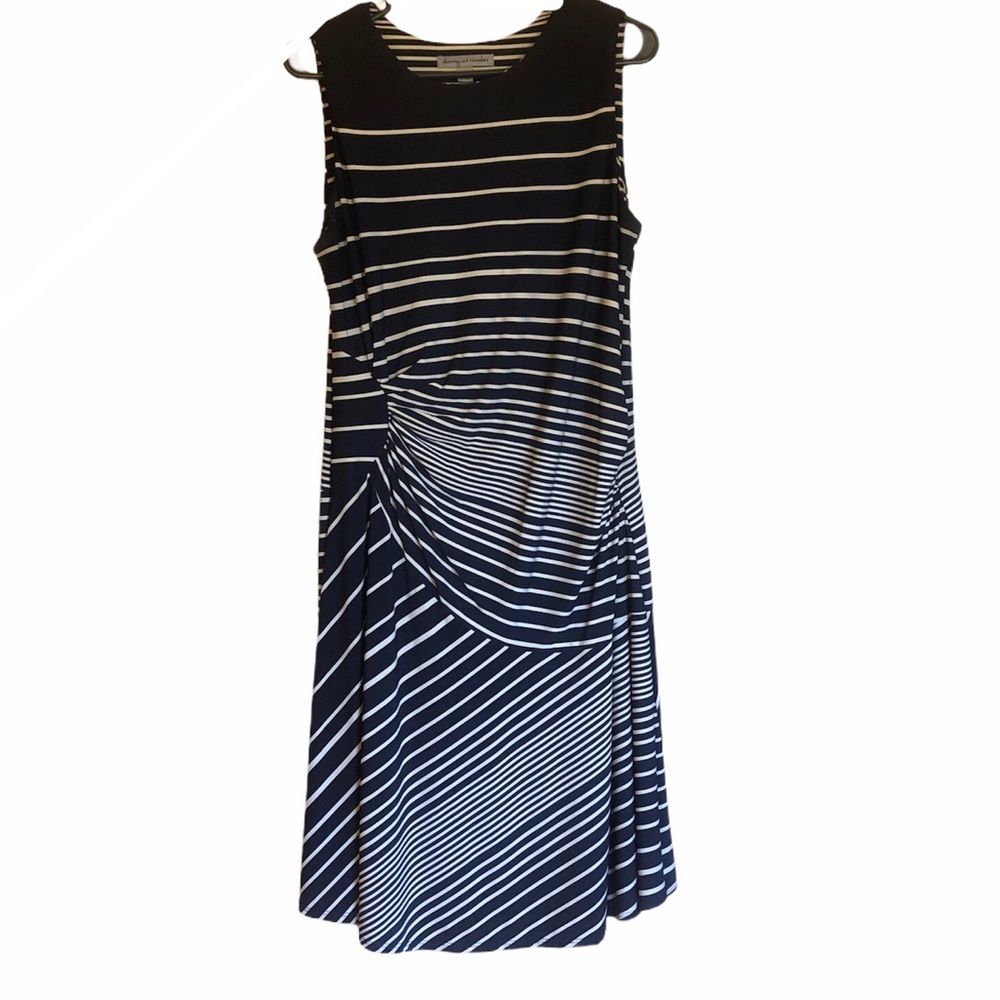 DANNY & NICOLE DRESS, rouching black/white